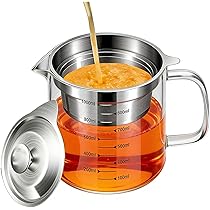 Amazon | Ticaot オイルポット 深型こし網 18-8ステンレス 耐熱透明